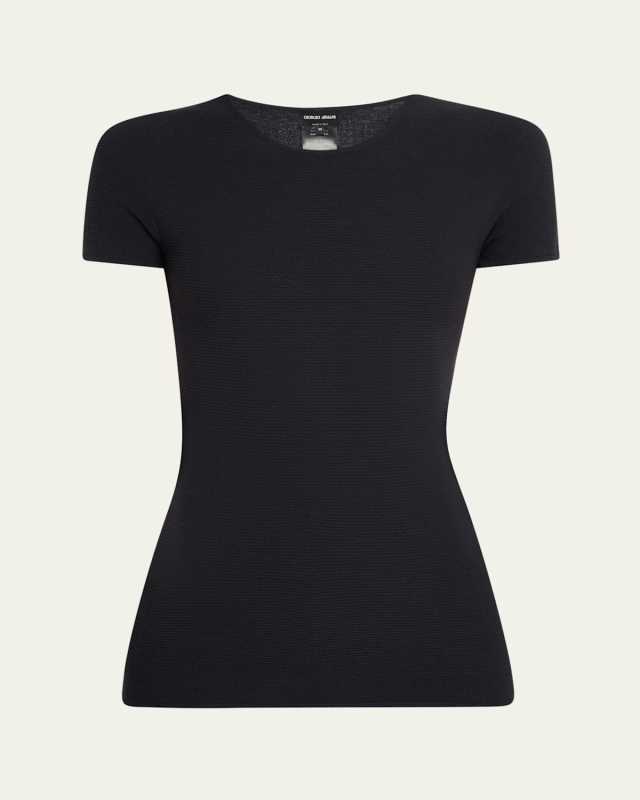 Short-Sleeve Seamless Sweater